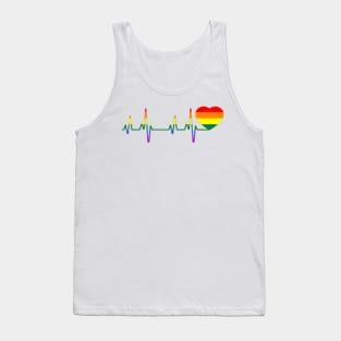 LGBT Heartbeat , Heartbeat lgbt , LGBT heartbeat LGBT rainbow heartbeat gay and lesbian pride , LBGT Gift Heartbeat Pride Tank Top